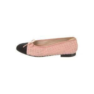 ❤️Chanel Interlocking CC Logo Pink Tweed Ballet Flats❤️